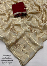 Pure georgette butterfly saree.